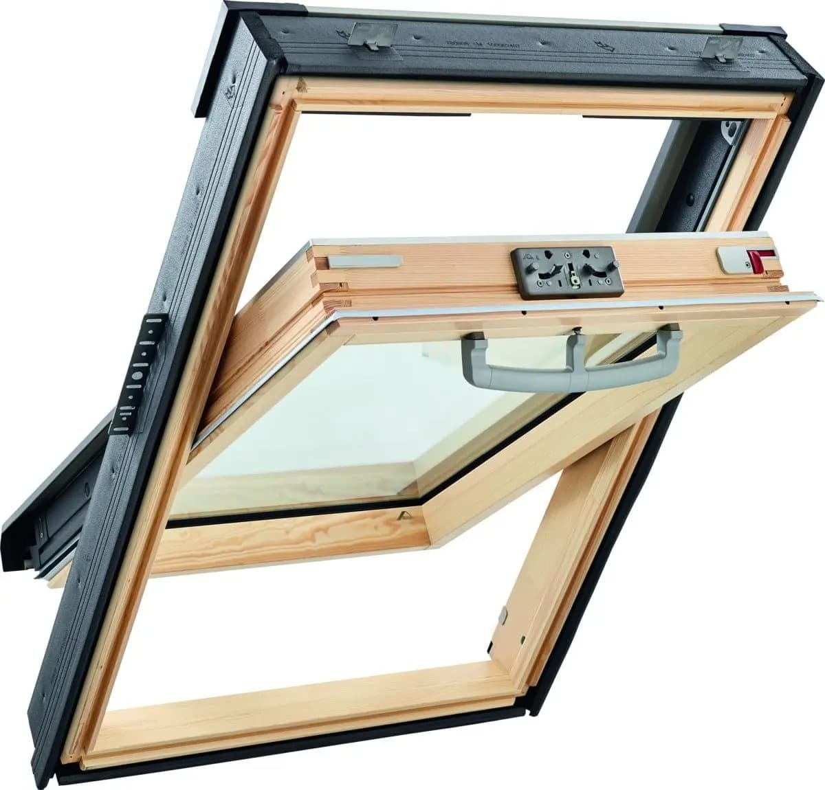 Окно мансардное деревянное RotoQ Q43C H200. 2 камерное. Ручка сверху. Thermo Block WD.