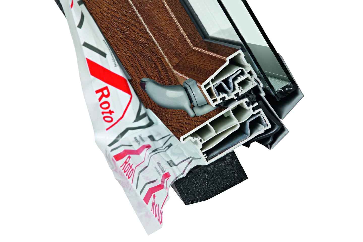 Окно мансардное пластиковое с нижней ручкой Designo R7X K200. ThermoBlock WD.