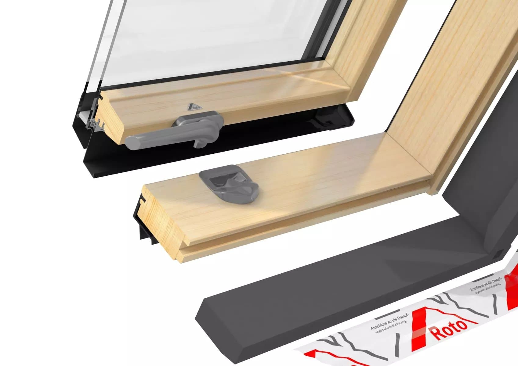 Окно мансардное деревянное Designo R75 H200. 1 камерное. Ручка снизу. ThermoBlock WD.