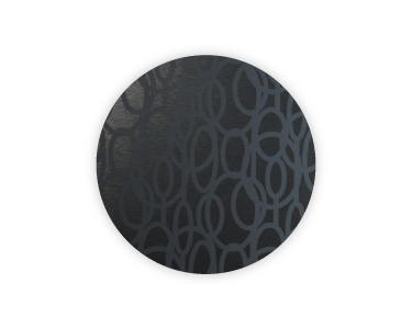Ткань полупрозрачная для шторы дневного света Roto ZRE — круги черный 3-R55