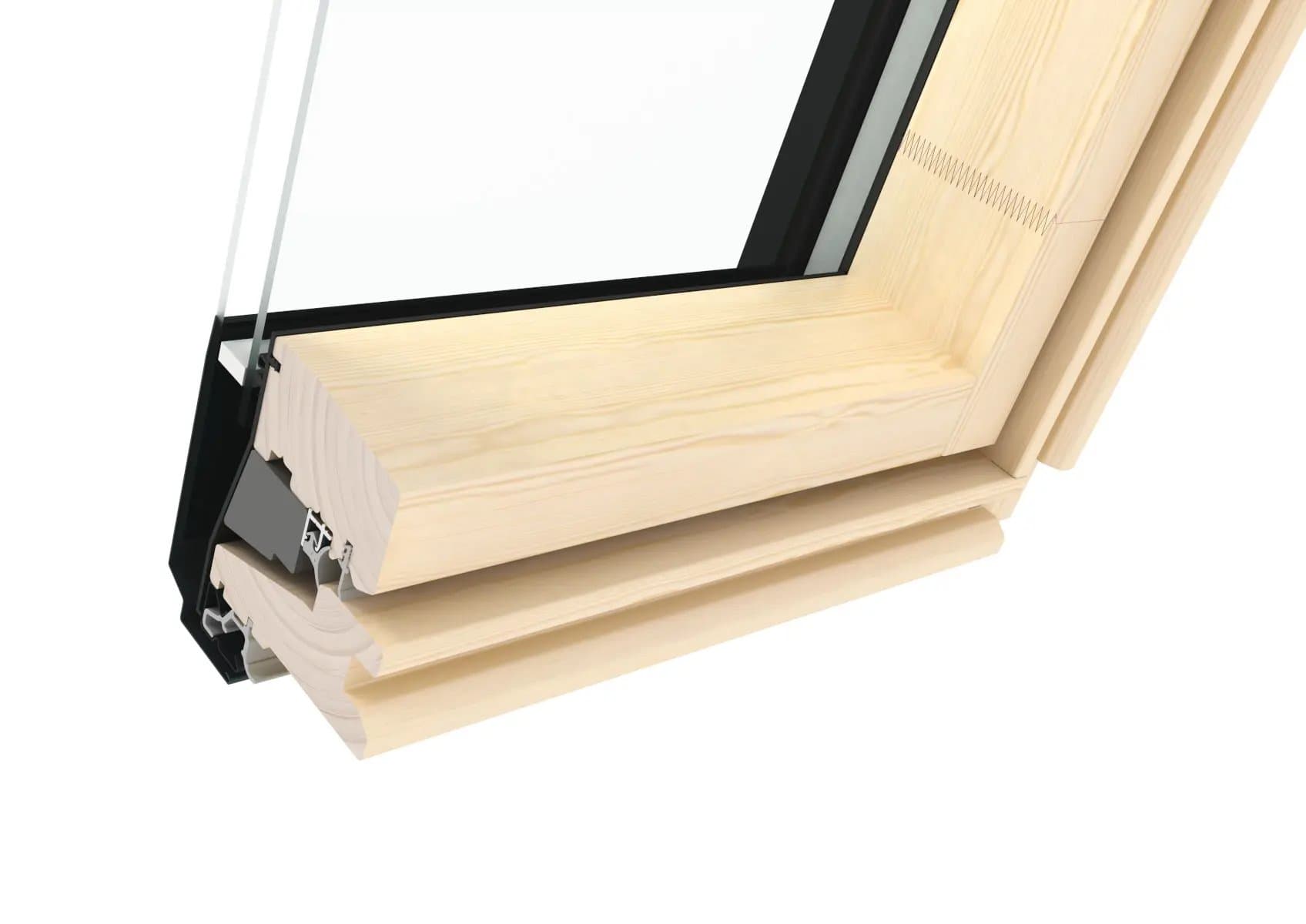 Окно мансардное деревянное RotoQ Q42S H100L1. 1 камерное. Ручка сверху. Вентклапан.
